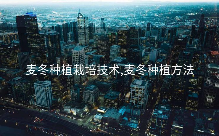 麦冬种植栽培技术,麦冬种植方法