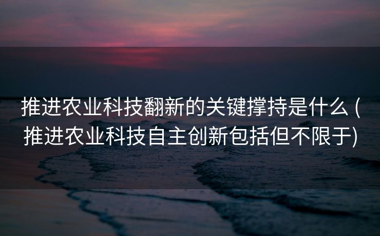 推进农业科技翻新的关键撑持是什么 (推进农业科技自主创新包括但不限于)