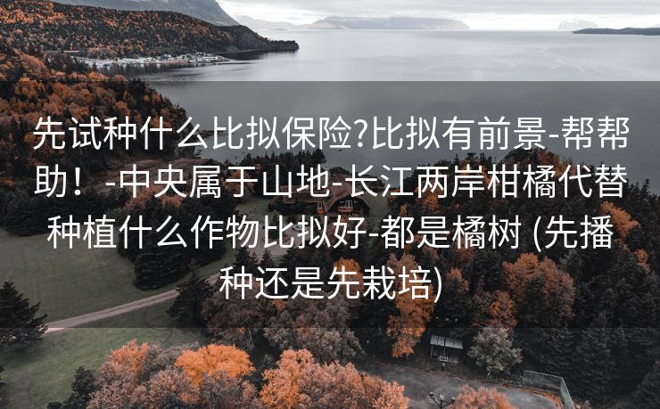 先试种什么比拟保险?比拟有前景-帮帮助！-中央属于山地-长江两岸柑橘代替种植什么作物比拟好-都是橘树 (先播种还是先栽培)